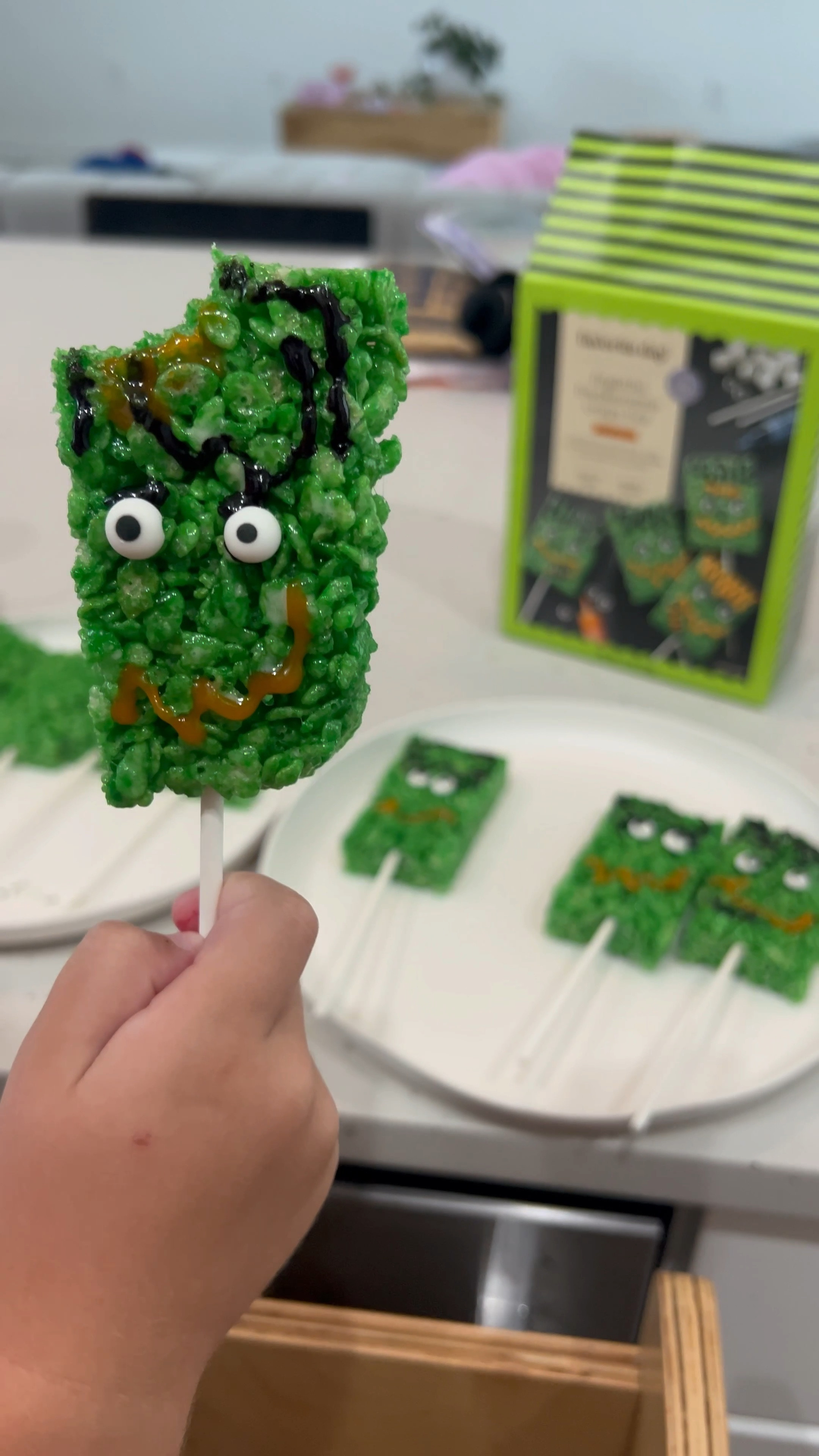 Super fun Frankenstein Rice Krispy Treats - they come in an easy kit that’s under $10! 

#LTKHalloween #LTKFamily #LTKVideo