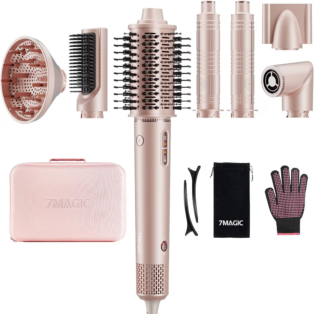 7MAGIC 7 in 1 Hair Styler & Hair Dryer Brush, 110,000 RPM High-Speed Blow Dryer with Negative Ion... | Amazon (US)
