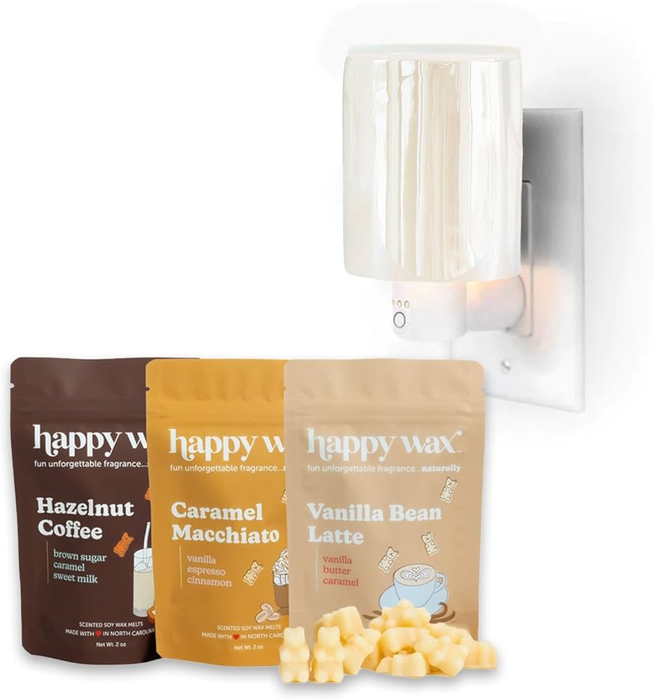 Happy Wax Opalescent (Iridescent Pink) Outlet Timer Warmer with 6 oz Coffee House Collection Scen... | Amazon (US)