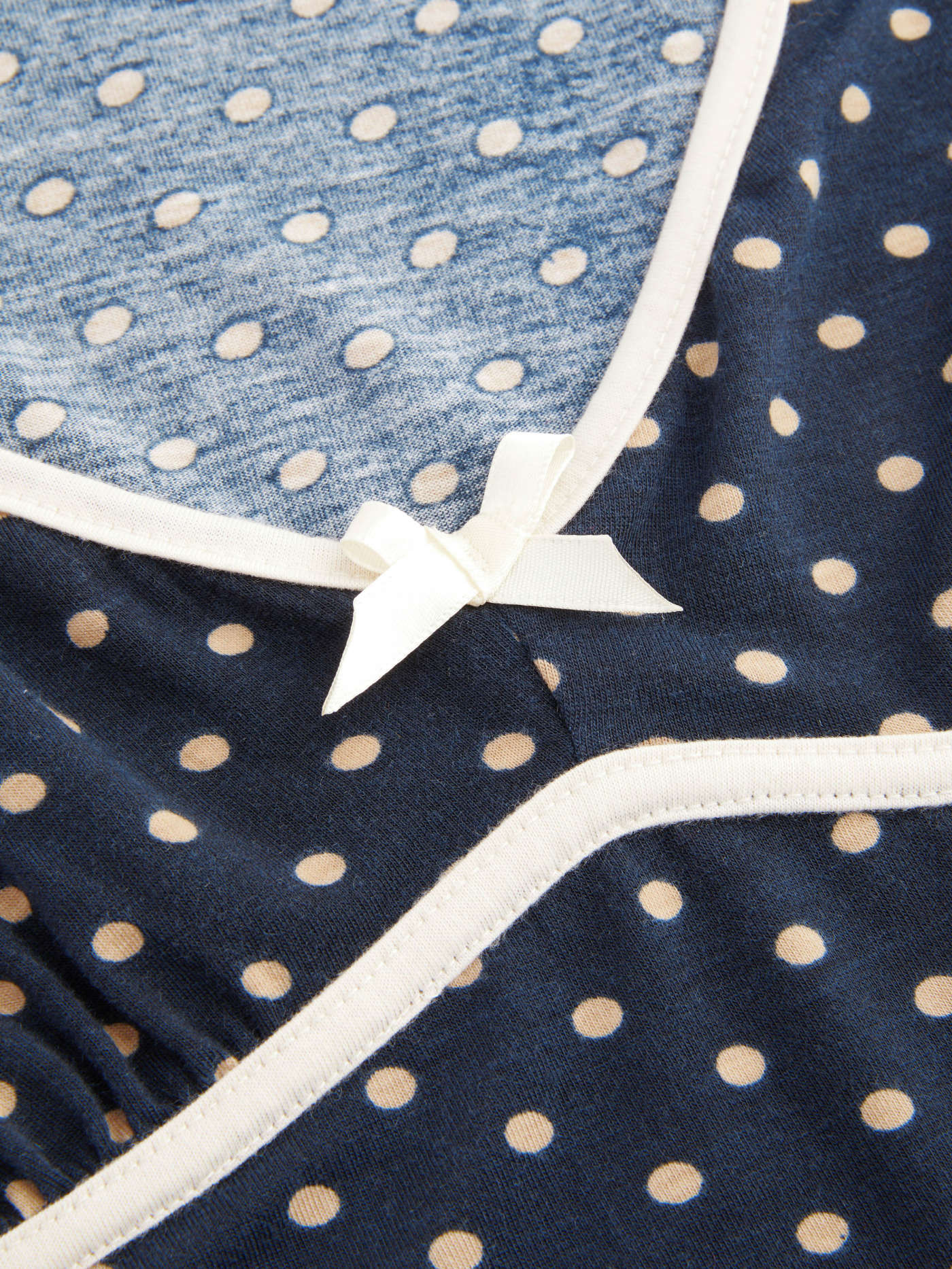 Knit V-neck Polka Dot Bowknot Midi Dress | Cider