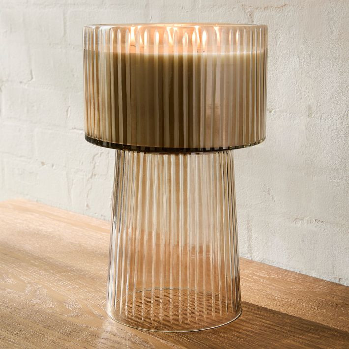Luster Glass Pedestal Candles &ndash; Iced Elm &amp; Bergamot | West Elm (US)