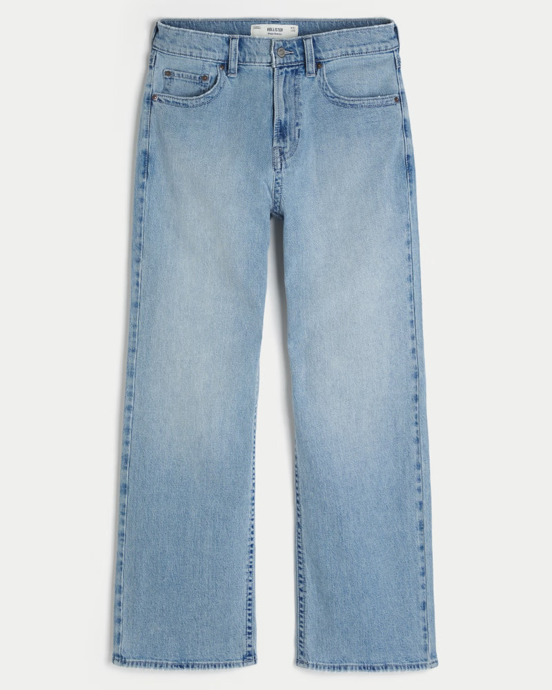 Light Wash Embroidered Dice Skater Baggy Jeans | Hollister (UK)