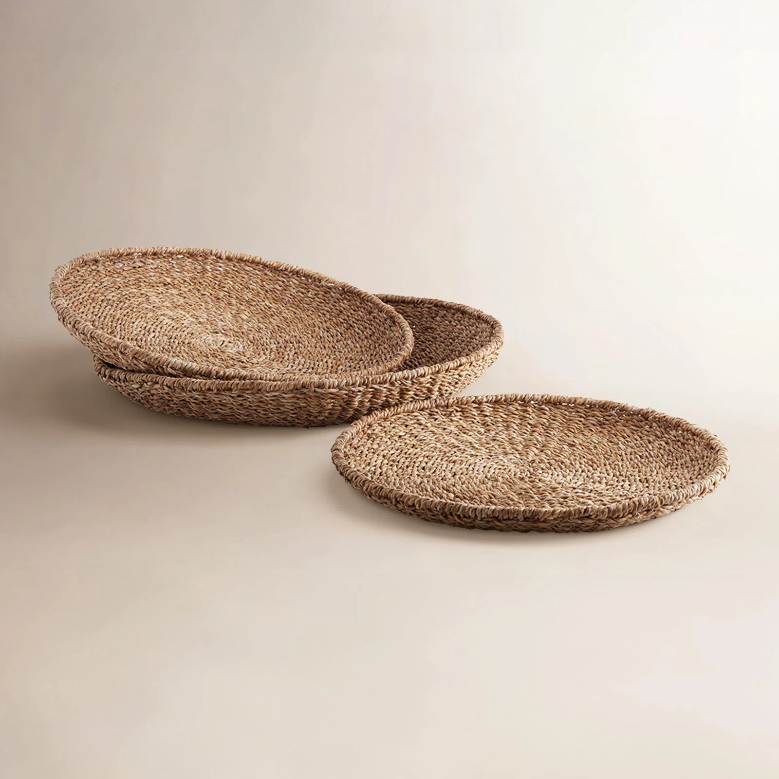 Costello Seagrass Tray - Set of 3 | Birch Lane
