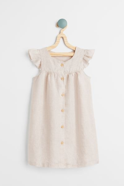 Flutter-sleeved double-weave dress | H&M (UK, MY, IN, SG, PH, TW, HK)