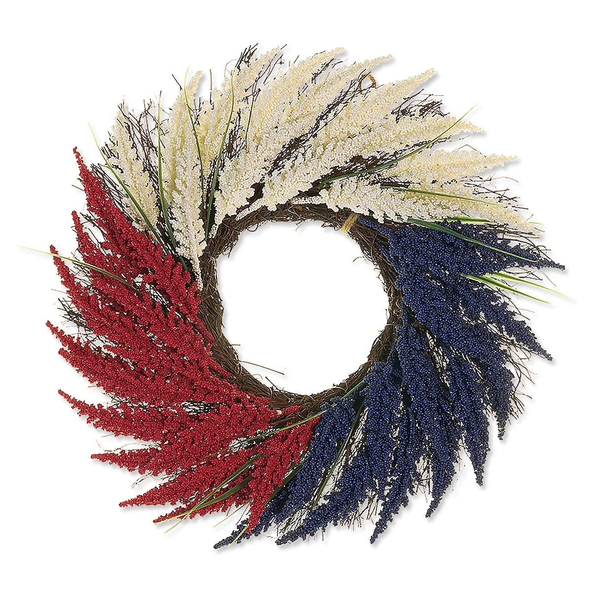 Lillian Vernon Red, White, and Blue Heather Wreath - Seasonal Front Door Decorations, Indoor & Ou... | Walmart (US)