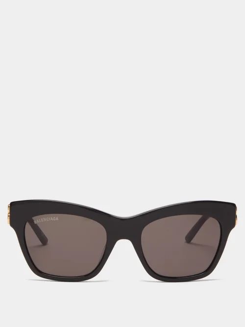 Balenciaga - Bb-logo Cat-eye Acetate Sunglasses - Womens - Black | Matches (US)