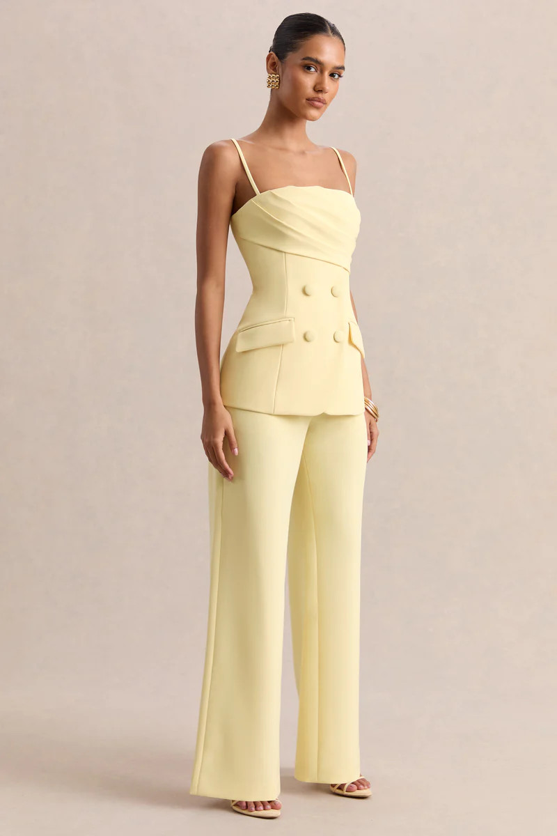 Malou  Lemon Tailored Trousers | Club L London