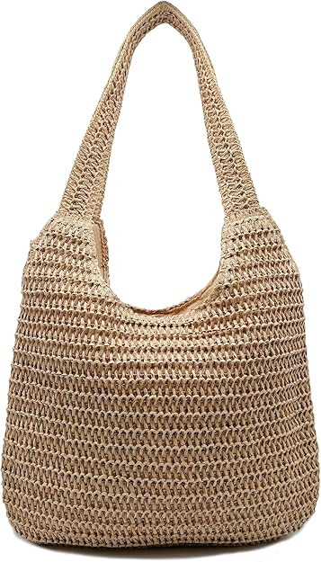 Aphoraeny Straw Beach Bag Buckets Totes Handbag Shoulder Tote Bag Straw Purse Summer Purse Women ... | Amazon (US)