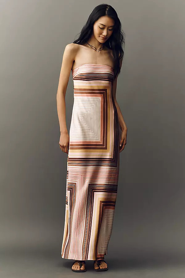 Fleur Strapless Satin Maxi Slip Dress | Anthropologie (US)