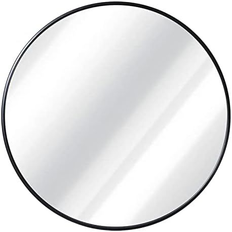 Growsun Black Round Mirror 24 inch, Wall Mounted Circle Mirror, Metal Framed Mirror for Bathroom ... | Amazon (US)