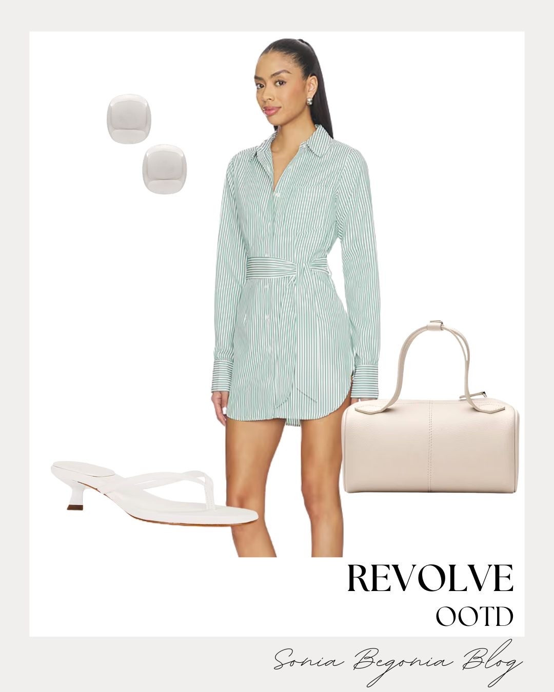 I am obsessed with this fresh striped shirt dress for a chic daytime look! The belted waist creates such a flattering silhouette, especially when paired with these minimalist white kitten heels. 💚✨

I styled this ensemble with silver stud earrings and a structured cream bag for an effortless aesthetic. It is the perfect professional yet trendy outfit for brunch or a casual meeting! 👜☁️

#RevolveMe #ShirtDress #SpringOOTD #DailyLook #StreetStyle #MinimalistFashion #OutfitInspo #ChicStyle

#LTKWorkwear #LTKootd #LTKSeasonal