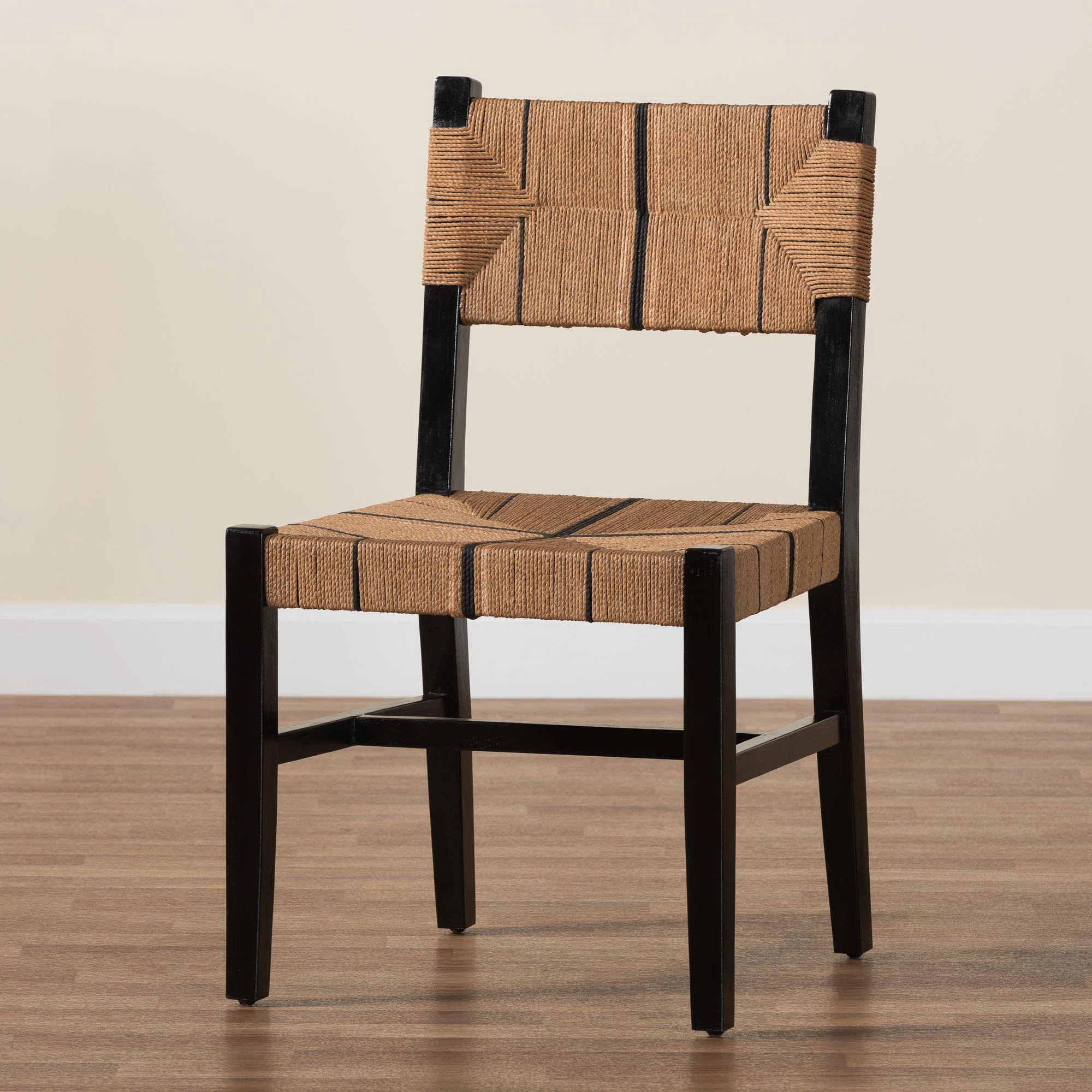 Hornersville Bohemian Paper Loom And Mahogany Wood Dining Chair | Wayfair North America