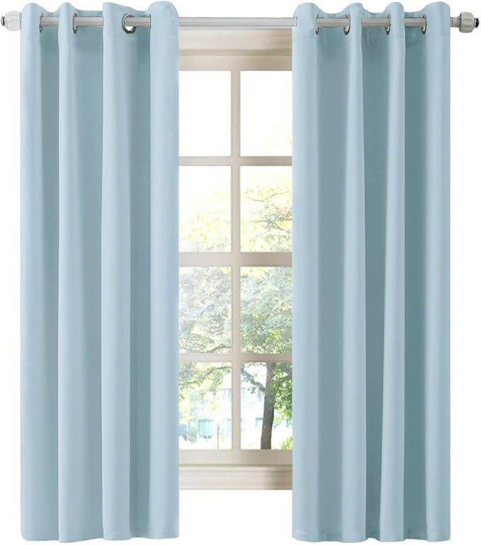 LA PALMA Thermal Insulated Blackout Darkening Grommet Living Room Curtains Window Drapes for Bedr... | Amazon (US)