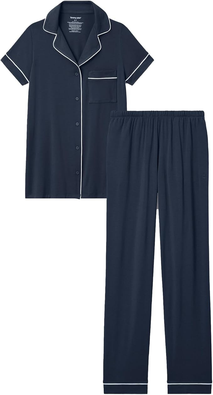 Tommy John Women's Short Sleeve Sleep Top and Pant Set | Amazon (US)