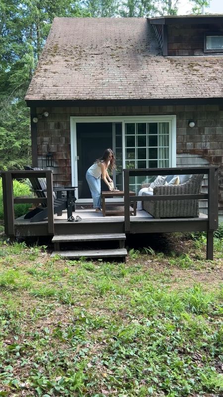 Summer deck makeover at the cabin! I wanted to make this space feel cozy so we can hang out here at night with a tasty drink and a good book and listen to nature. I made this space look extra cute on a budget using products from Walmart and Target for a luxury look for less! Outdoor furniture 

#LTKHome