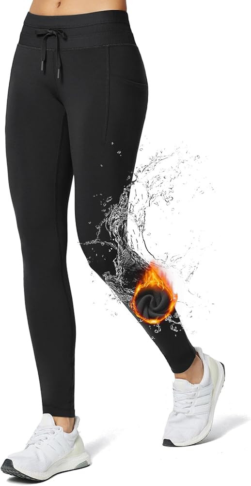 BALEAF Women's Fleece Lined High Waisted Leggings Water Resistant Thermal Warm Winter Tights Ski ... | Amazon (US)
