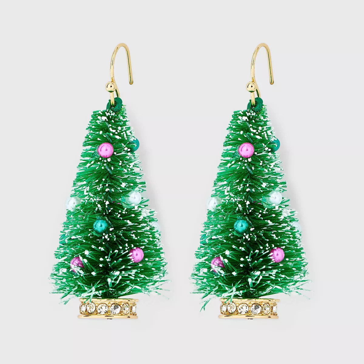 Christmas Tree with Ornaments Drop Earrings - Green/Gold | Target