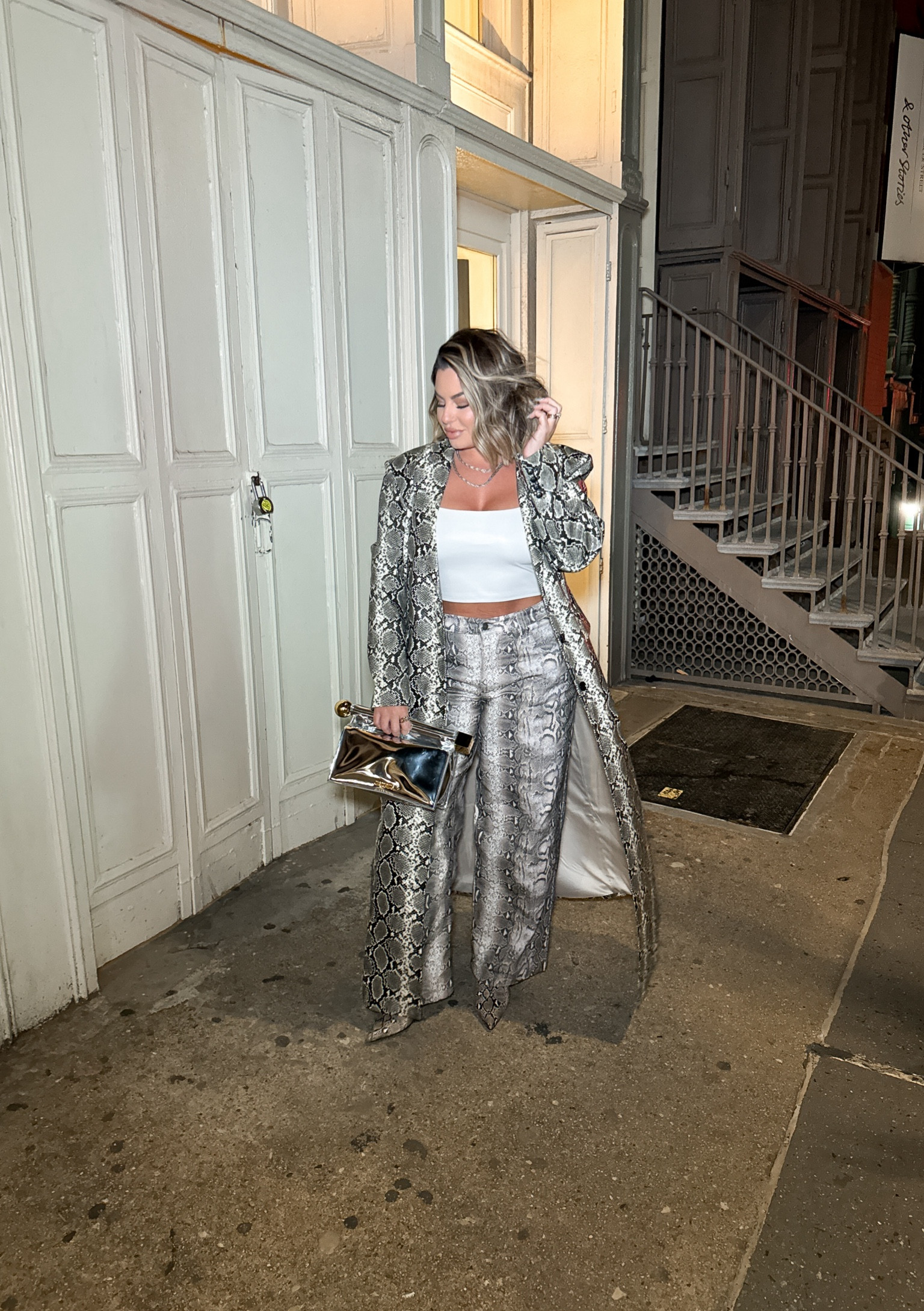 NYC dinner day 2 outfit 
Jeans linked exact but they are sold out so also linked similar to recreate the look. 
Tank linked similar 
Coat size 1x size up 
Boots linked exact 
Lip liner - natural 
Lipstick - Kim KW 
Gloss - pink ginger 
#nyfw #midsize #trench #coat #snakeprint #edgy #edgystyle 

#LTKFindsUnder100 #LTKMidsize #LTKNYFW