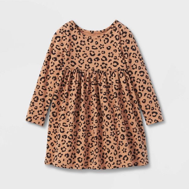 Toddler Girls' 100% Cotton Printed Long Sleeve Dress - Cat & Jack™ | Target