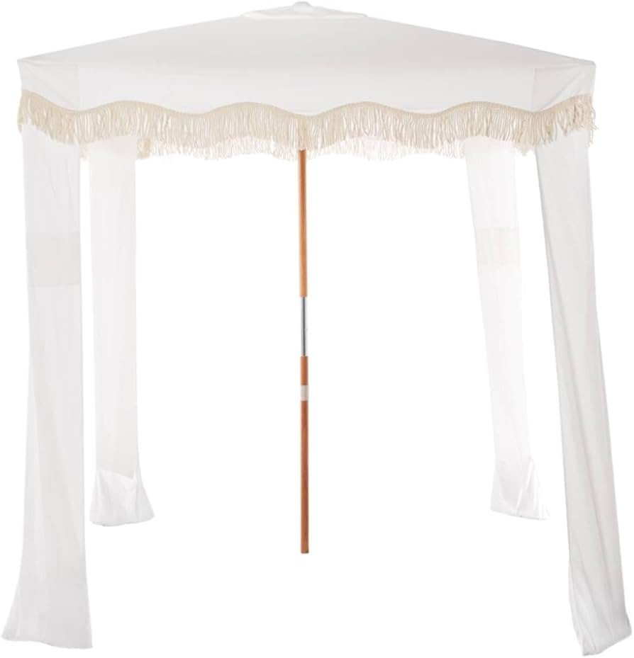Business & Pleasure Co. Premium Beach Cabana - 6'5 W x 6.5' H Luxury Boho Beach Tent with Fringe ... | Amazon (US)