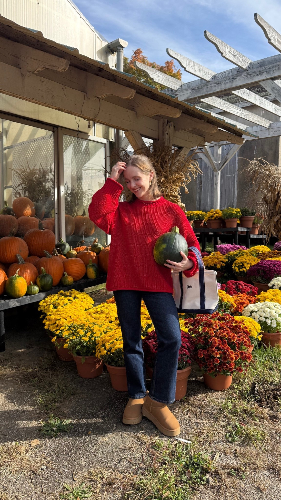 Fall cidermill outfit of the day
Abercrombie sale 20% off sweater xs w/ code AFLTK and jeans wearing 25 short 20% off