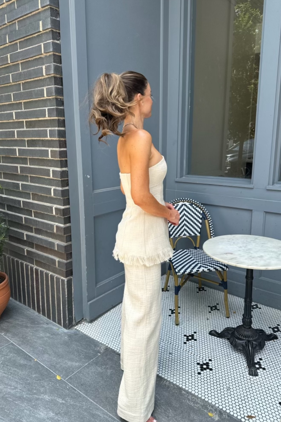 Wedding events matching tweed set 

Summer outfit 
Matching outfit 
Summer top 
Tweed pants 
Wedding 
Bride 

#LTKWedding #LTKParties #LTKStyleTip