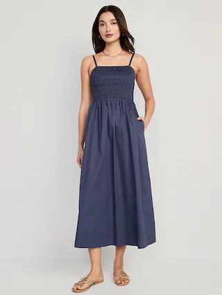 Fit &#x26; Flare Sleeveless Smocked Maxi Cami Dress for Women | Old Navy (US)
