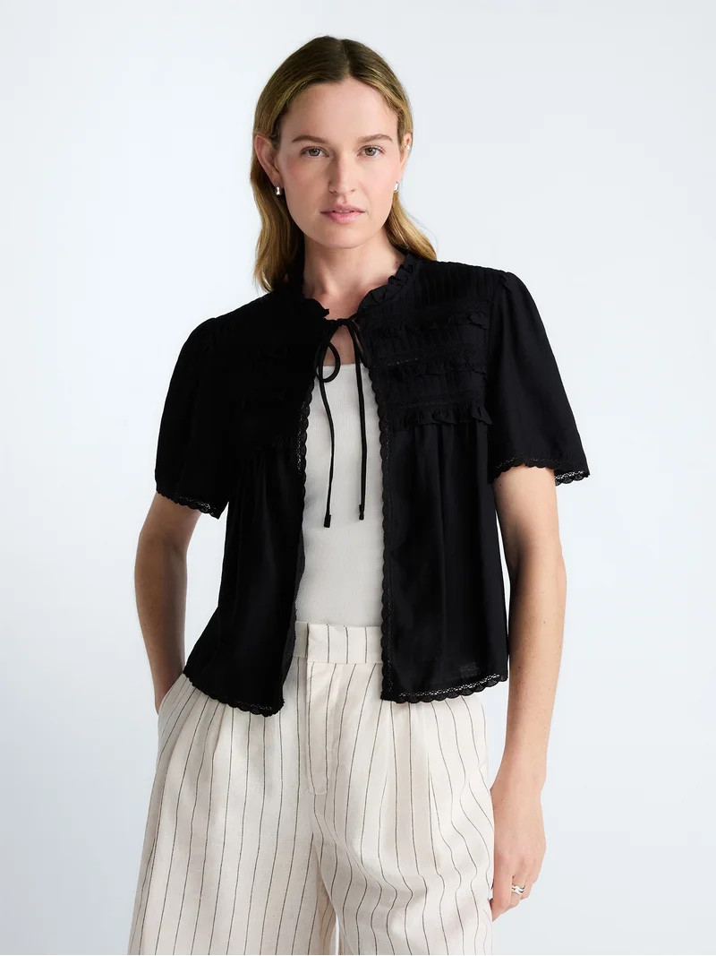 Scoop Women’s Crochet Lace Top, Sizes XS-4X - Walmart.com | Walmart (US)