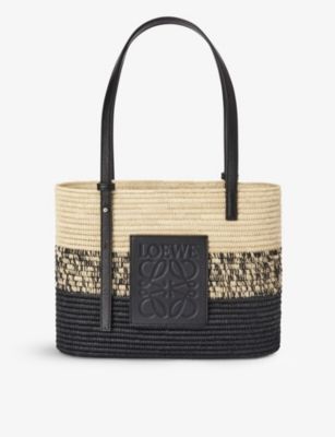 Loewe Paula’s Ibiza Anagram small raffia basket bag | Selfridges