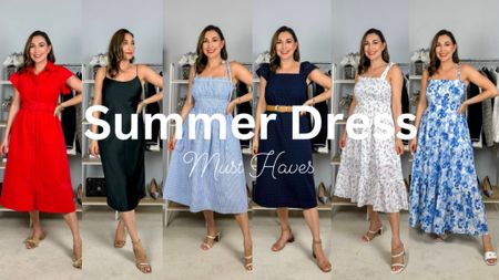 Sharing 6 of my current favorite dresses for summer🩷  Full video is on my YouTube channel!! 

Outfit 1: Red Midi Dress & Gold Bow Kitten Heels

Outfit 2: Black Slip Dress & Gold Kitten Heels

Outfit 3: Striped Dress & White Heels

Outfit 4: Navy Eyelet Dress & Tan Sandals

Outfit 5: Floral Midi Dress & White Heels

Outfit 6: Floral Maxi Dress & White Sandals

Summer dress 

#LTKSeasonal #LTKShoeCrush #LTKStyleTip