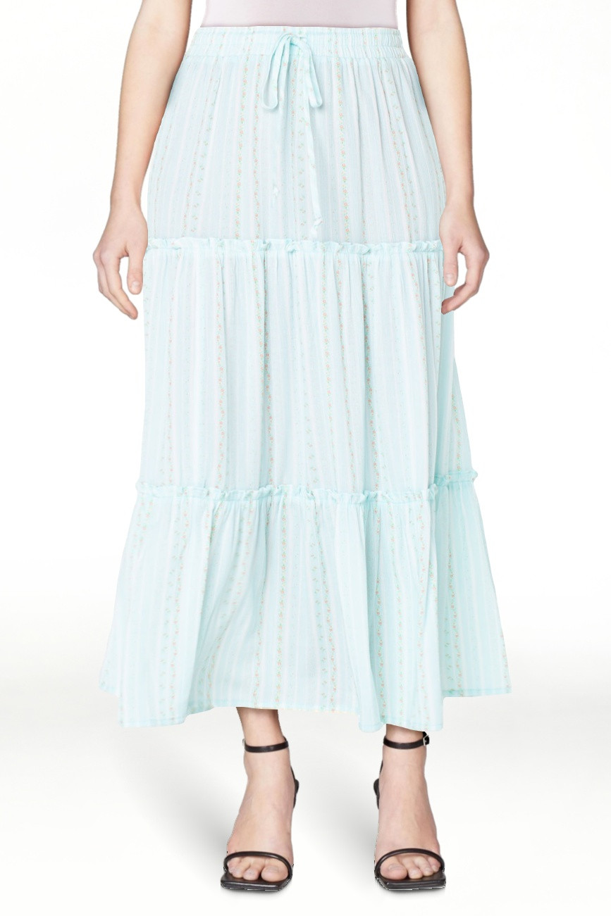 Celebrity Pink Women's and Women's Plus Floral Print Tiered Maxi Skirt, Sizes XS-4X | Walmart (US)