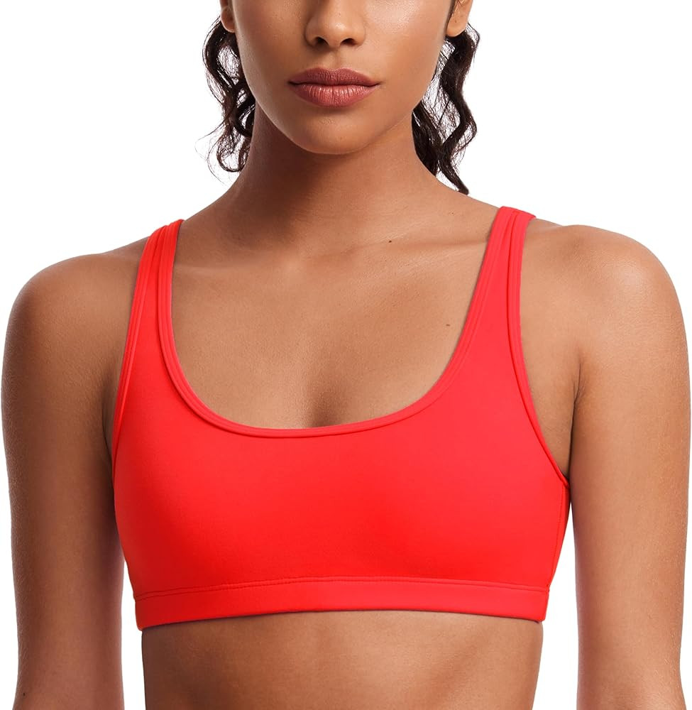 CRZ YOGA Butterluxe Mini Bra for Women - Scoop Neck Low Impact Wireless Sports Bra Yoga Cami Padd... | Amazon (US)