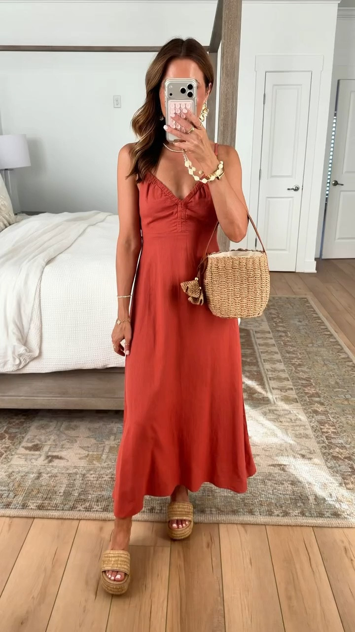 New summer arrivals! I love this linen-blend maxi dress - the beaded on top is so pretty! Resort wear. Vacation dress. Resort wear. Resort outfit. Neutral outfit. Terracotta dress. Fall dress. Fall outfit.

#LTKootd #LTKgrwm #LTKTravel