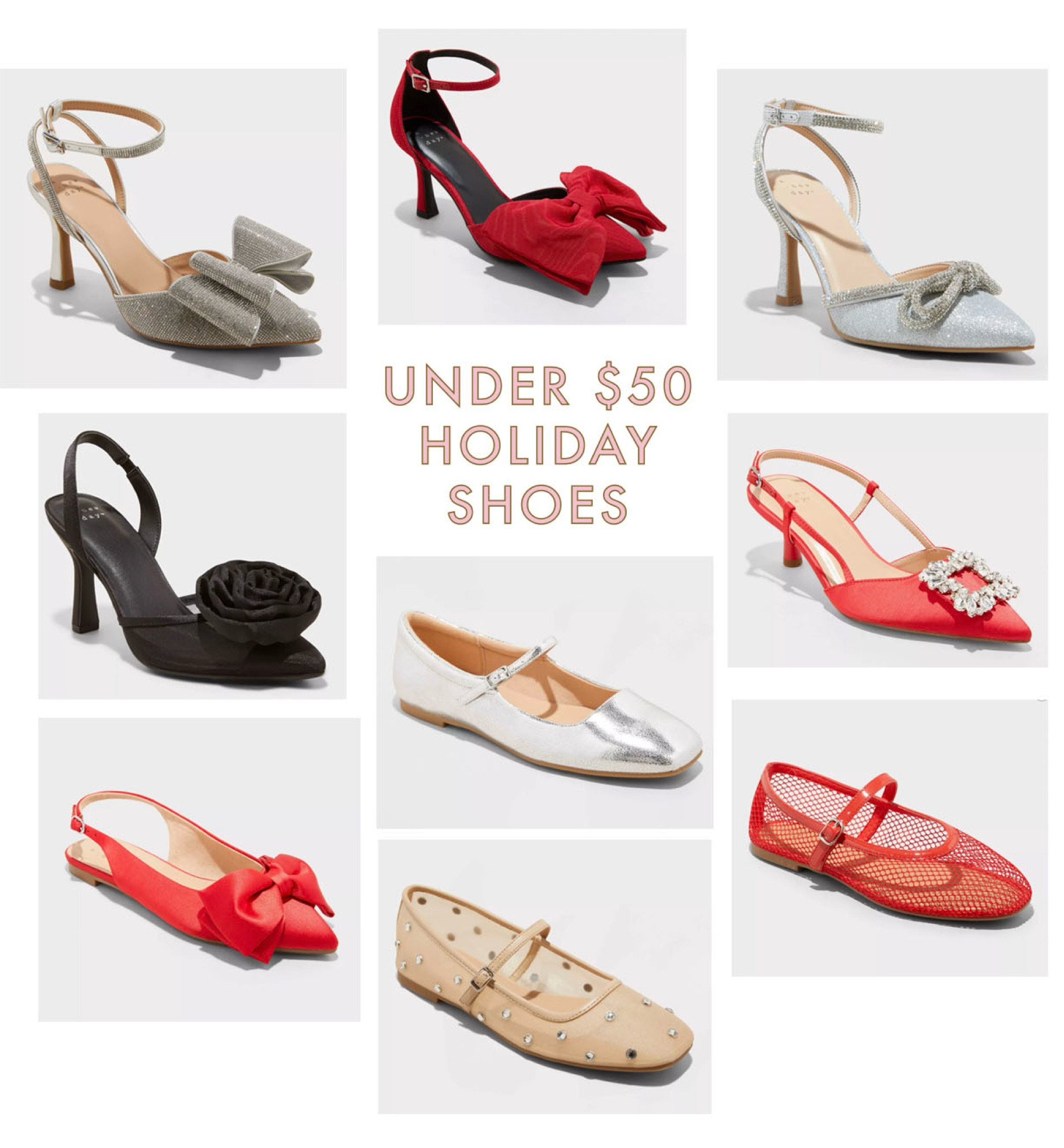The cutest holiday shoes that are all under $50! These are so fun, and I’m loving all the bows and pops of red!✨👠

#LTKShoeCrush #LTKFindsUnder50 #LTKHoliday