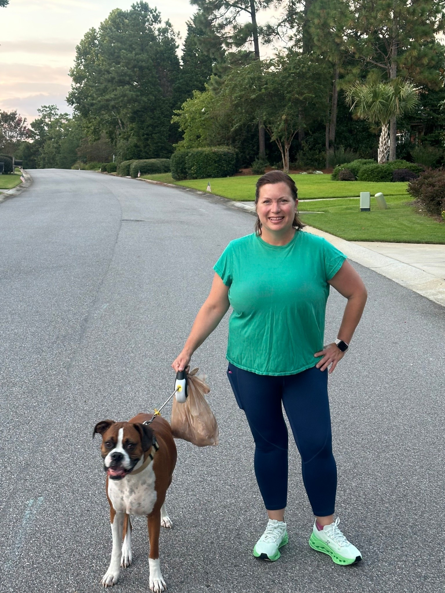 I’m trying to stay consistent with walking and jogging. My knees and back remind me of just how old I am every time I take my boxer, Bruno, for a walk. 🤣

#LTKPlusSize #LTKPets #LTKOver40