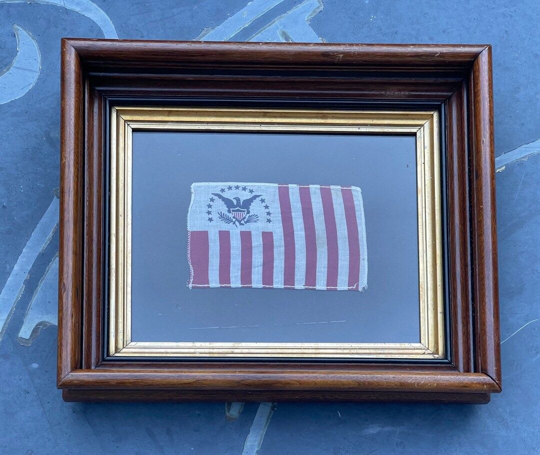 Vintage US Coast Guard nautical framed flag antique frame | Etsy (US)