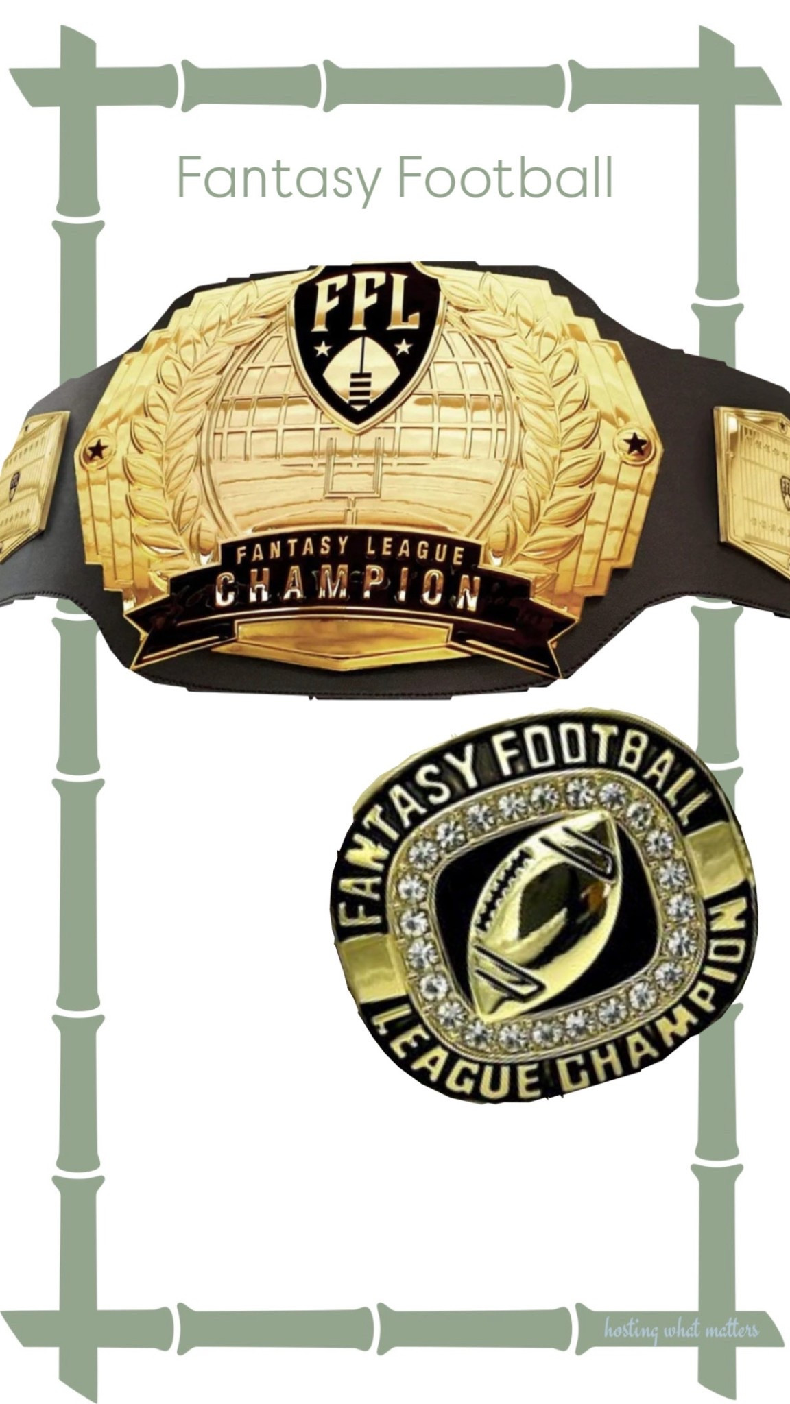 Fantasy Football prizes! Heavy duty championship belt and rings! May the best man win! 



#LTKParties #LTKGiftGuide #LTKMens