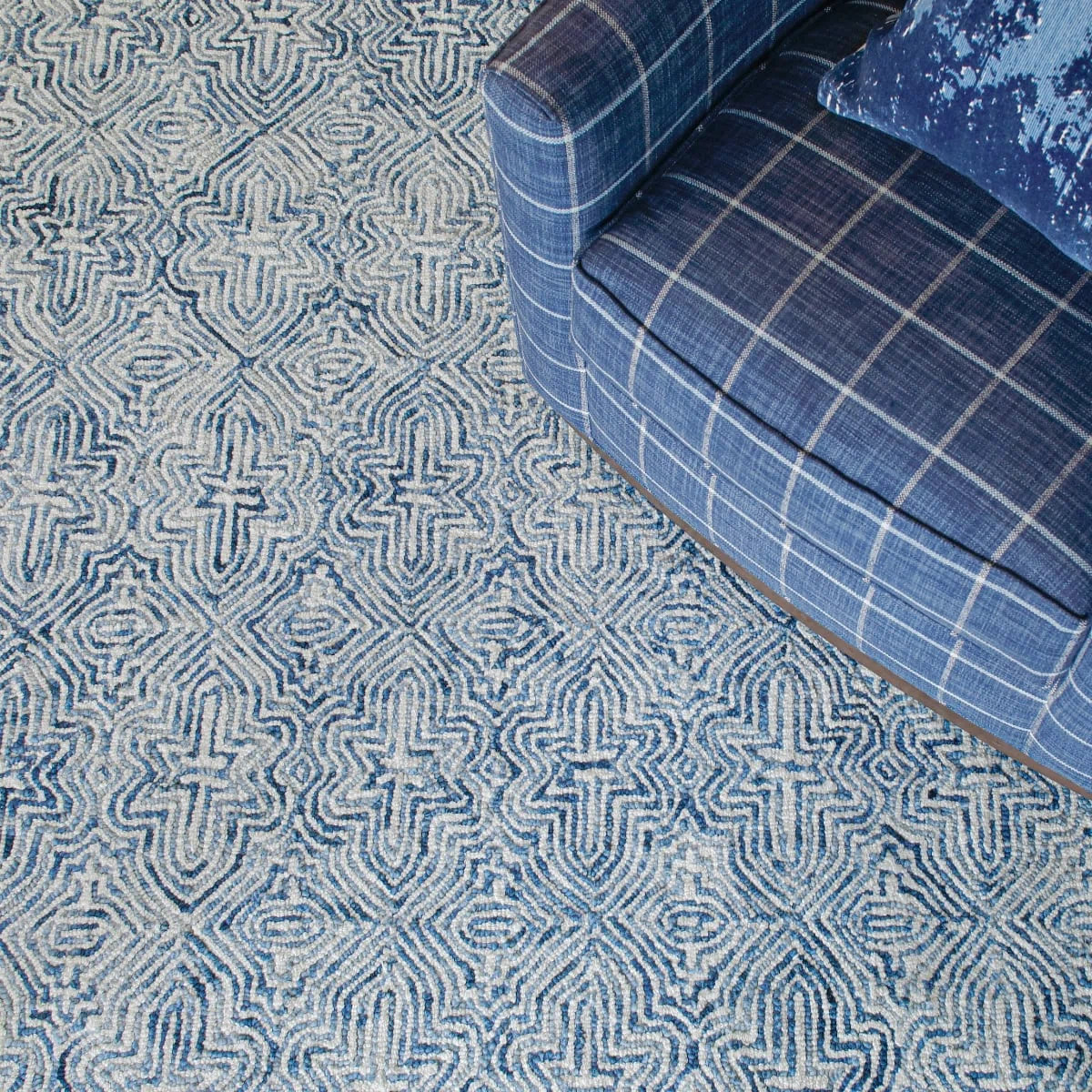 Barranco Hand Tufted Wool Blue/White Area Rug | Wayfair North America