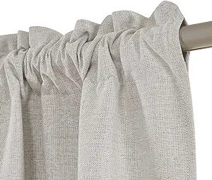 Top Finel Faux Linen 100% Blackout Heavy Curtains 96 Inch Length for Bedroom Living Room Thermal ... | Amazon (US)