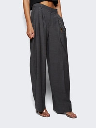 Mid Rise Trouser With Chain Dark Grey Melange  | The Webster | The Webster