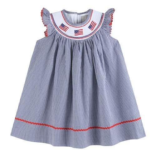 Baby and Girls USA 4th of July Smocked Bishop Dress | Amazon (US)
