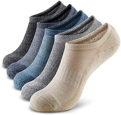 MONFOOT Men's/Women's 5 Pairs Cushion No Show Non slip Socks, Multipack | Amazon (US)