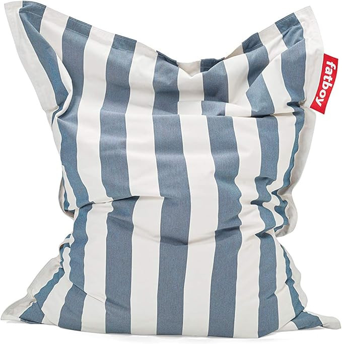Fatboy Slim Outdoor Bean Bag Chair, Stripe Ocean Blue, Medium | Amazon (US)