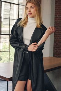 Belted Faux Leather Duster Jacket | Forever 21 (US)