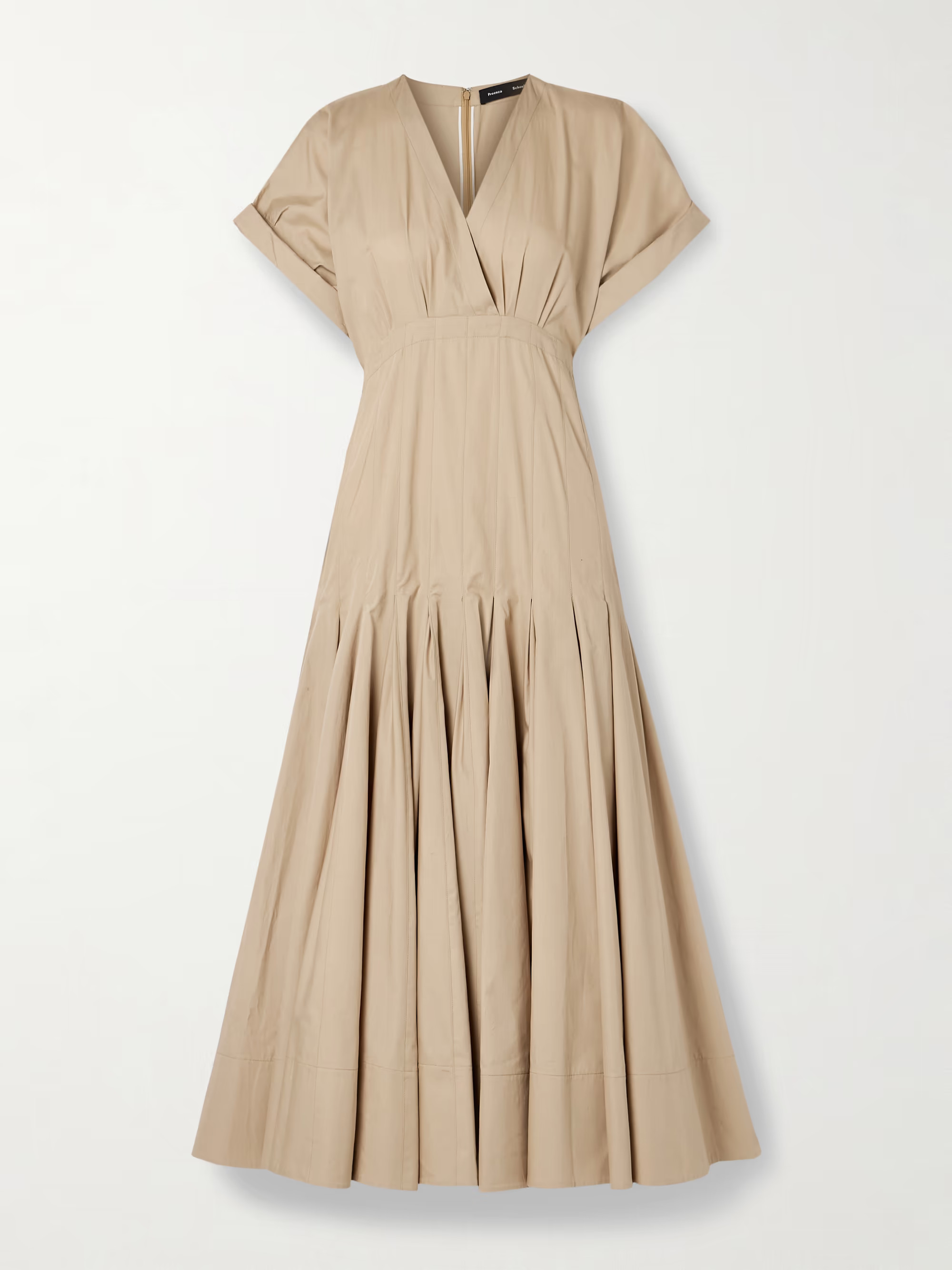Ciara pleated cotton-blend poplin midi dress | NET-A-PORTER (UK & EU)
