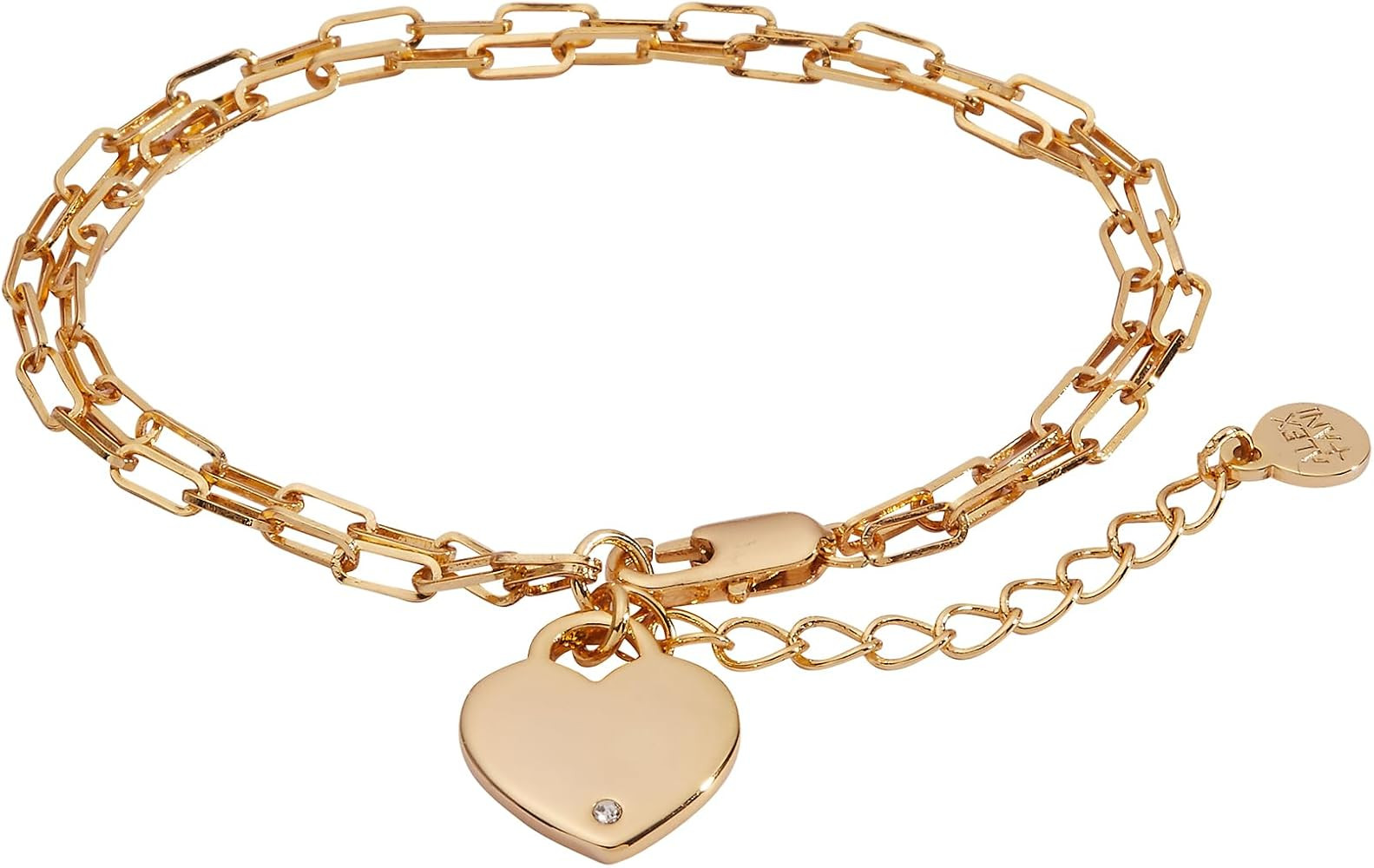 ALEX AND ANI Heart Charm Double Paperclip Chain Braclet | Amazon (US)