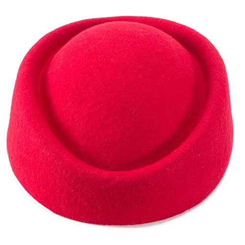 Cocktail Fascinator Base Wool Air Hostesses Pillbox Hat Millinery Making A139 (Red) | Amazon (US)