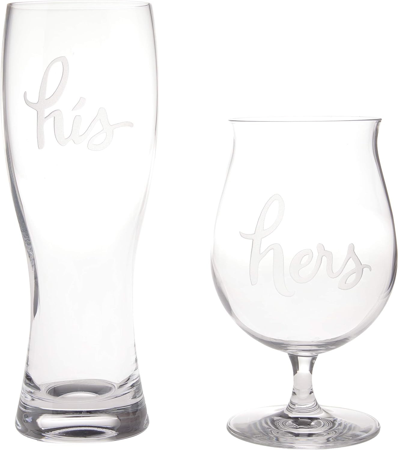 Kate Spade New York Two Of A Kind Stemless His and Hers Wine Glass Pair - Clear | Amazon (US)