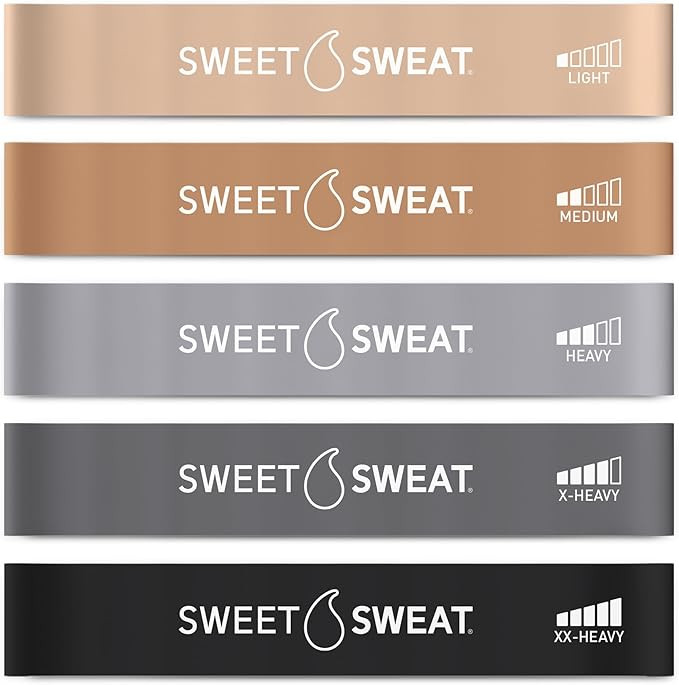 Sweet Sweat Mini Loop Resistance Bands - Set of 5 | Exercise Hip Booty Bands for Squats, Lunges, ... | Amazon (US)