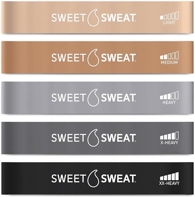 Sweet Sweat Mini Loop Resistance Bands - Set of 5 | Exercise Hip Booty Bands for Squats, Lunges, ... | Amazon (US)